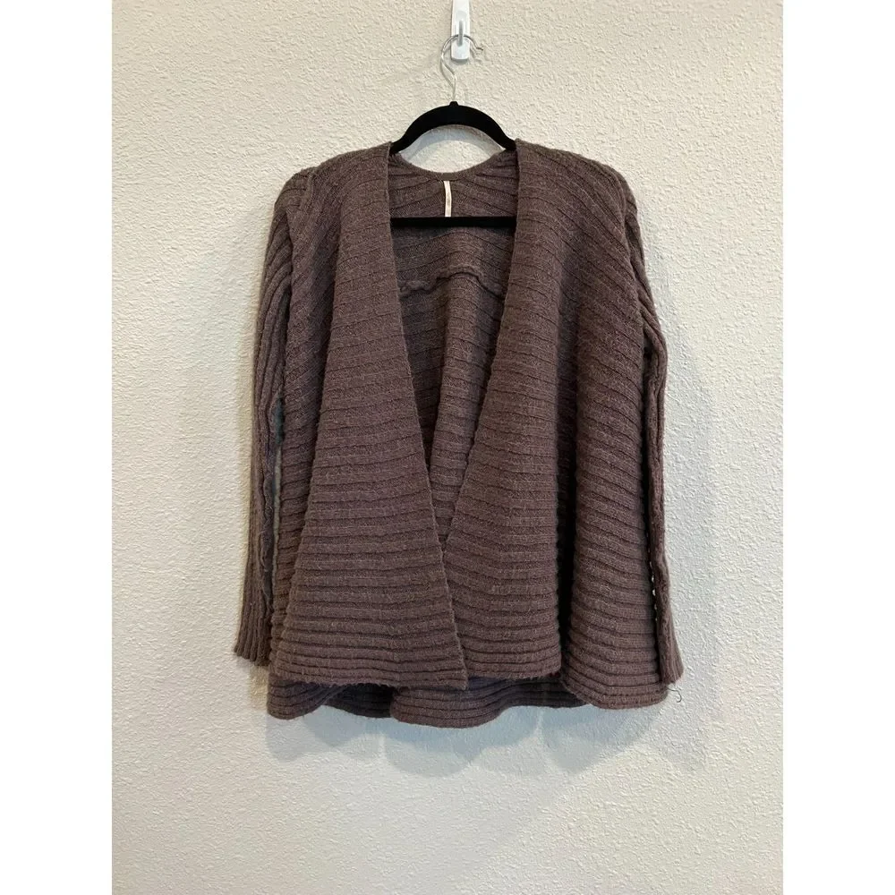 #694 Free People Brown Cardigan Sweater